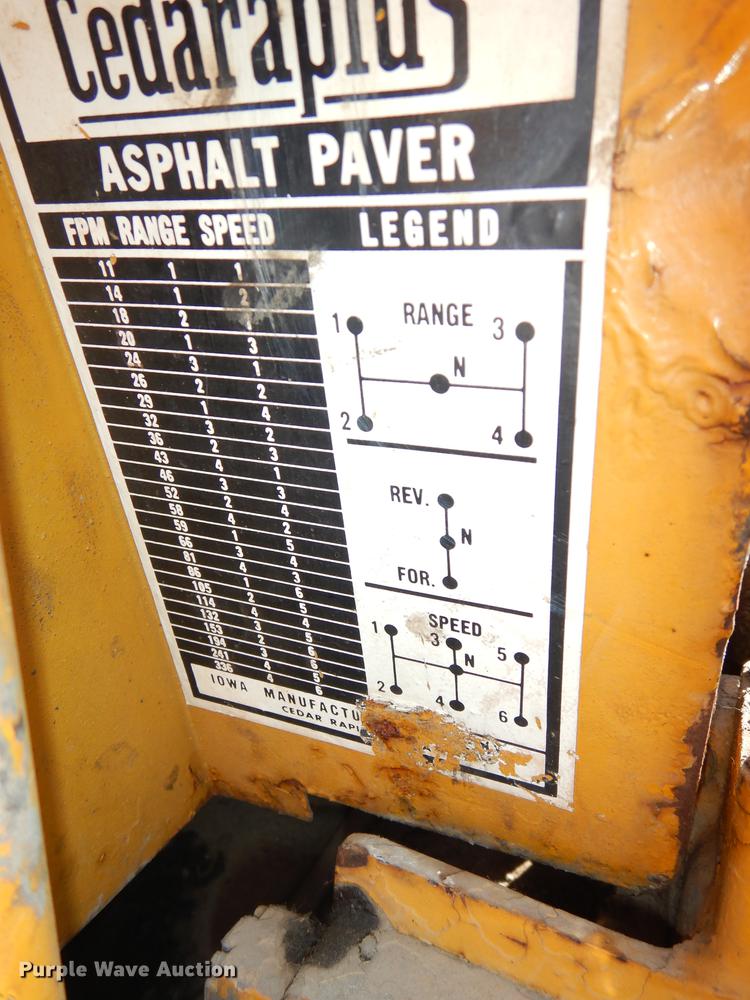 image for item DC0320 Cedarapids hot mix asphalt spreader