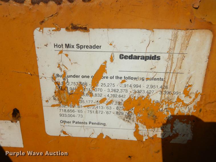 image for item DC0320 Cedarapids hot mix asphalt spreader