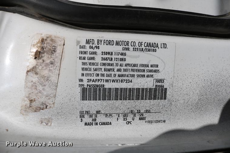 image for item DC3504 1998 Ford Crown Victoria Police Interceptor