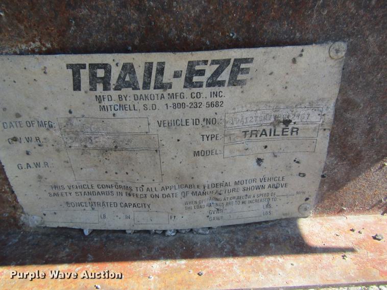 image for item DC4412 1997 Dakota tilt deck equipment trailer