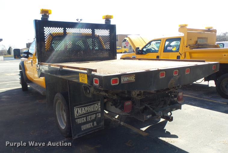 image for item DC4417 2008 Ford F550 Crew Cab flatbed dump truck