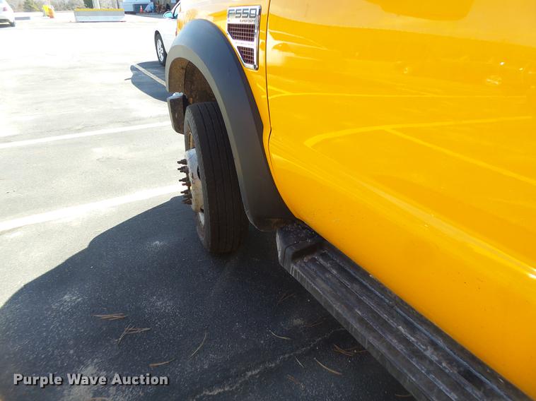 image for item DC4417 2008 Ford F550 Crew Cab flatbed dump truck