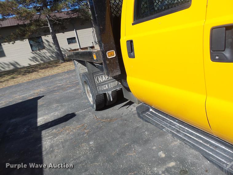 image for item DC4417 2008 Ford F550 Crew Cab flatbed dump truck