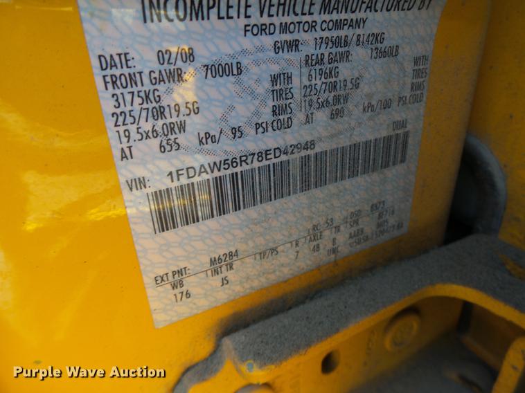 image for item DC4417 2008 Ford F550 Crew Cab flatbed dump truck