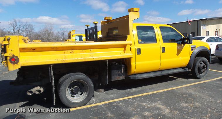 image for item DC4418 2008 Ford F550 Crew Cab flatbed dump truck