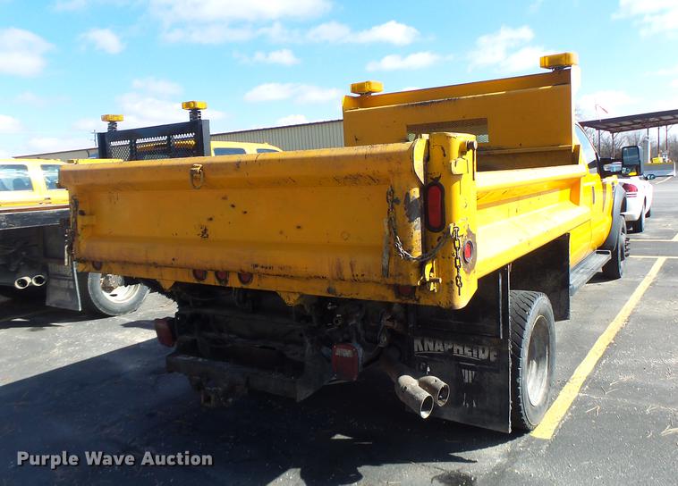 image for item DC4418 2008 Ford F550 Crew Cab flatbed dump truck