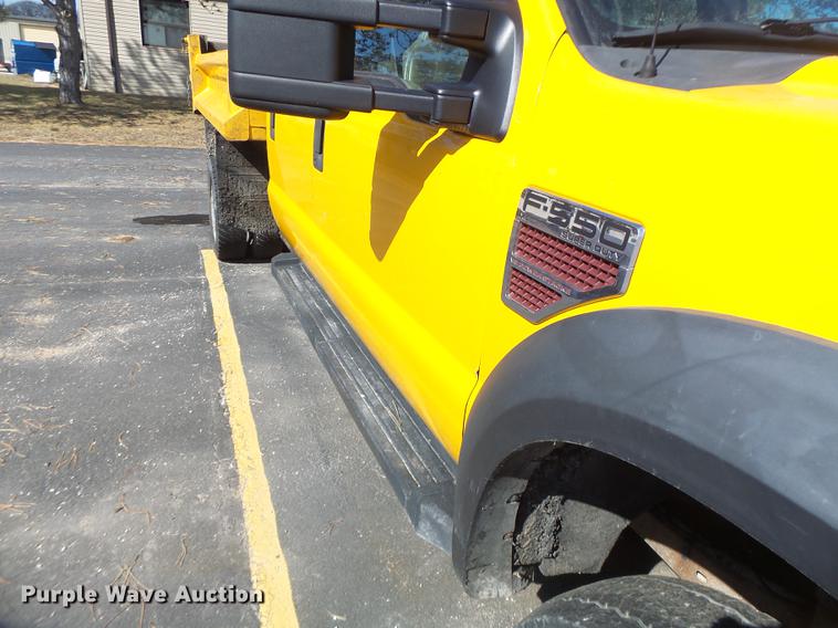 image for item DC4418 2008 Ford F550 Crew Cab flatbed dump truck