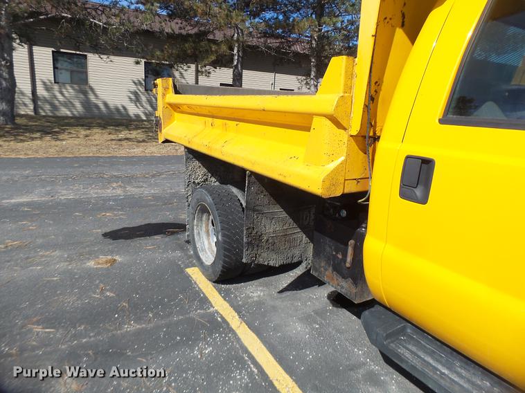 image for item DC4418 2008 Ford F550 Crew Cab flatbed dump truck