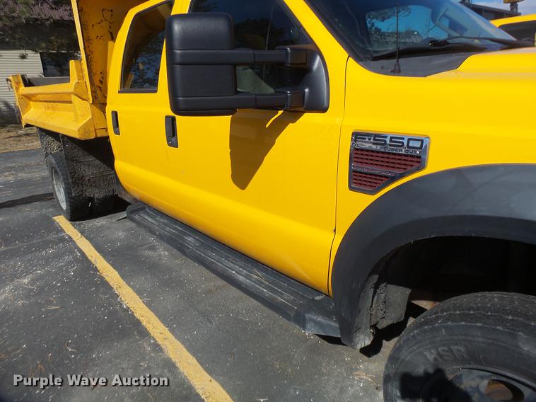 image for item DC4418 2008 Ford F550 Crew Cab flatbed dump truck