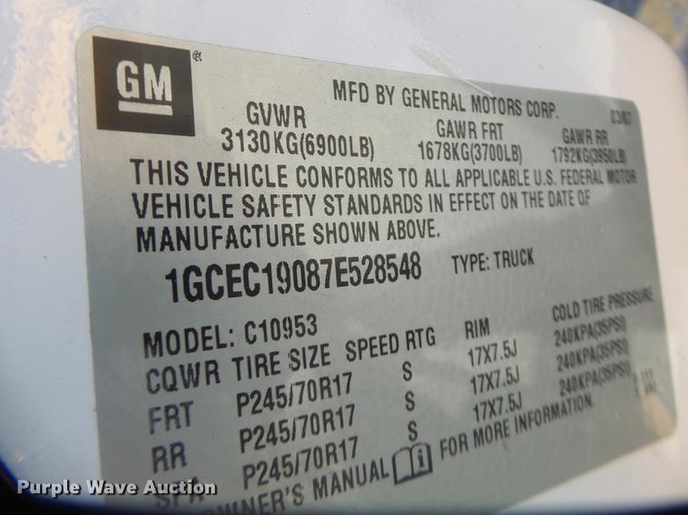 image for item DC4419 2007 Chevrolet Silverado 1500 Ext. Cab pickup truck