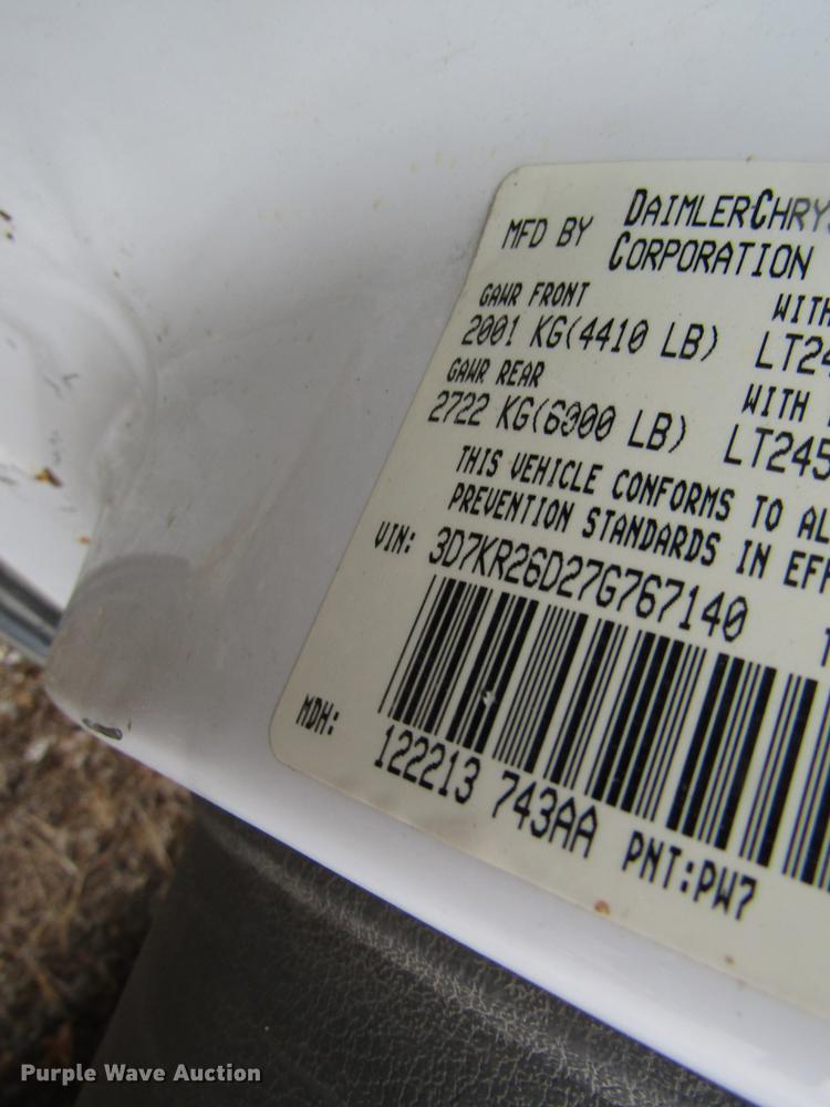 image for item DC4447 2007 Dodge Ram 2500 pickup truck