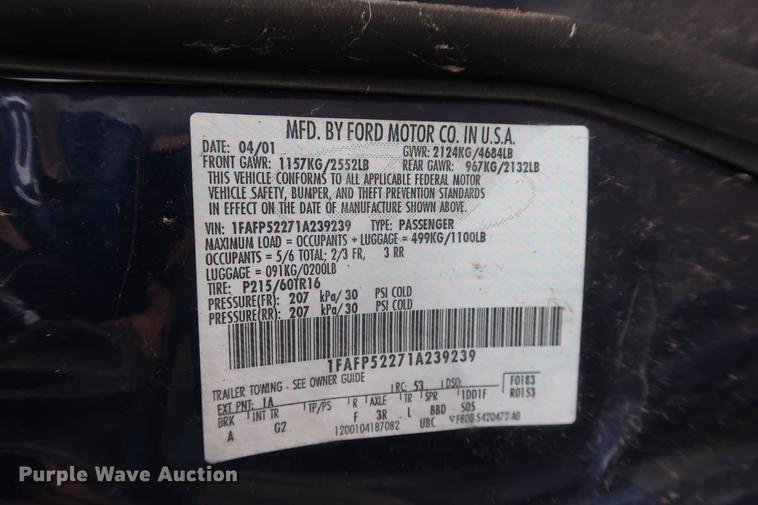 image for item DD5458 2001 Ford Taurus LX