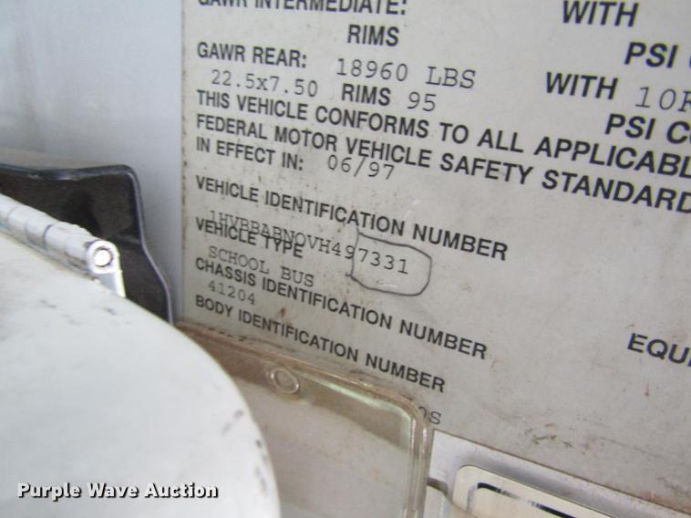 image for item DD8736 1997 International 3800 Thomas school bus