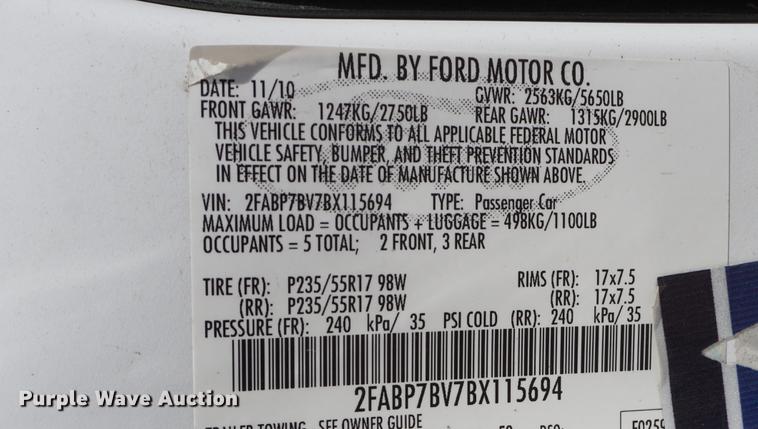 image for item DE3167 2011 Ford Crown Victoria Police Interceptor