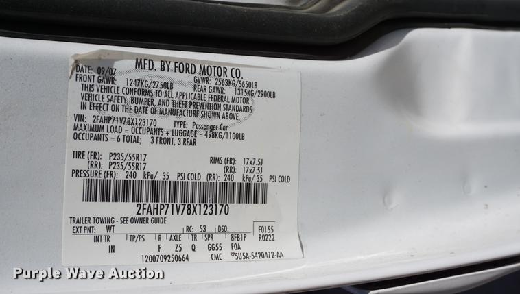 image for item DE3169 2008 Ford Crown Victoria Police Interceptor