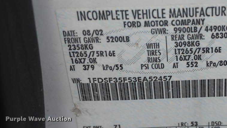 image for item DE3190 2003 Ford F350 pickup truck