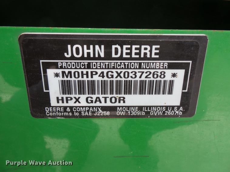 image for item DV9549 John Deere Gator HPX UTV