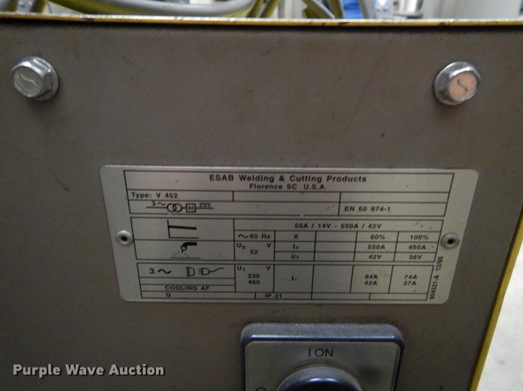 image for item EJ9801 Esab Mig 4HD/452CV welder