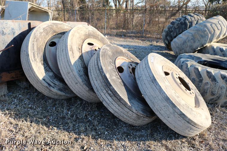 image for item EW9009 (4) Goodyear G149RSA 11R24.5 tires and wheels