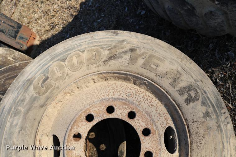 image for item EW9009 (4) Goodyear G149RSA 11R24.5 tires and wheels