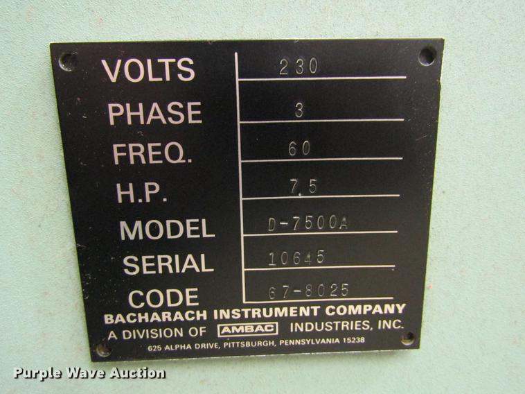 image for item BU9682 Bacharach D-7500A diesel injection test and repair stand