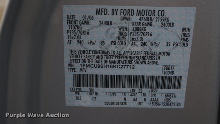 image for item DB0360 2006 Ford Escape Hybrid SUV