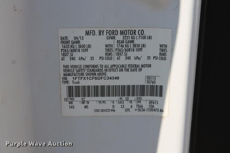 image for item DB5151 2013 Ford F150 XLT Oklahoma Edition SuperCab pickup truck