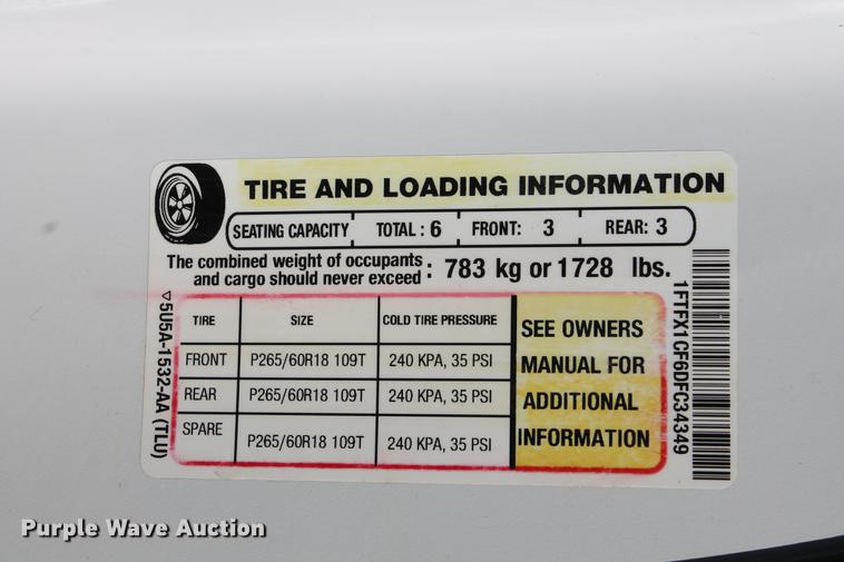 image for item DB5151 2013 Ford F150 XLT Oklahoma Edition SuperCab pickup truck