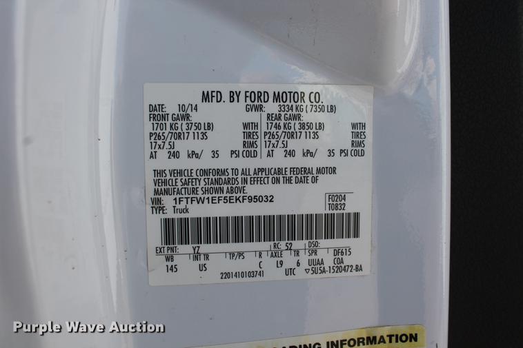 image for item DB5156 2014 Ford F150 XL SuperCrew pickup truck