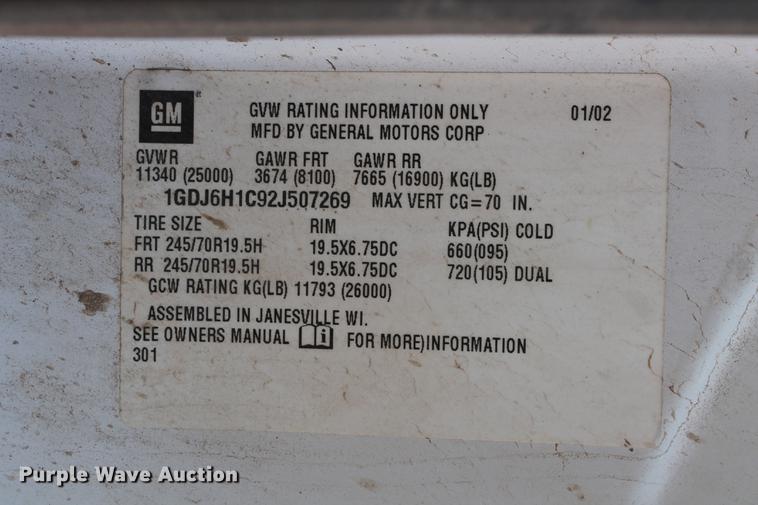 image for item DB5165 2002 GMC C6500 box truck