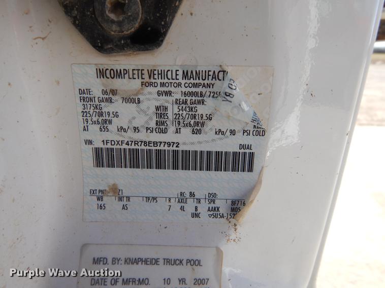 image for item DC0306 2008 Ford F450 Super Duty XL dump truck