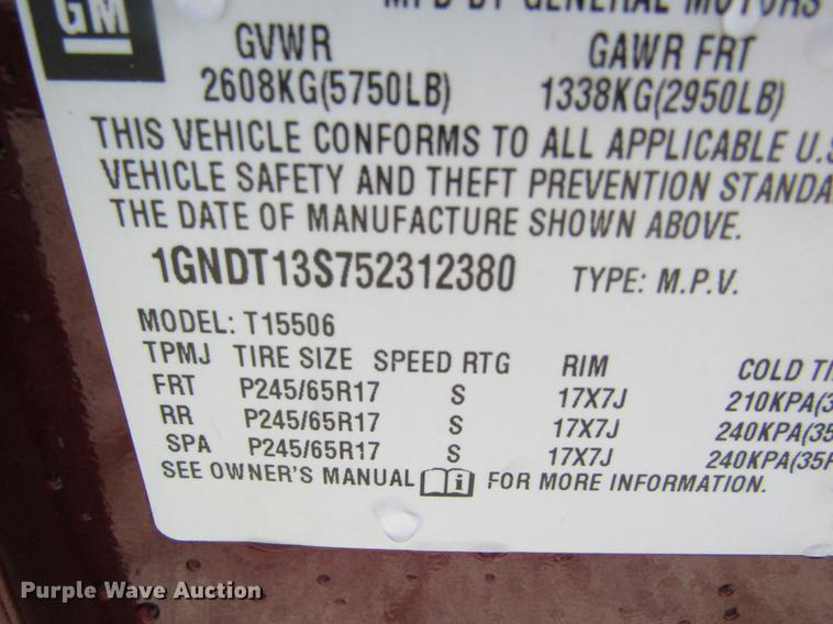 image for item DC4449 2005 Chevrolet TrailBlazer SUV