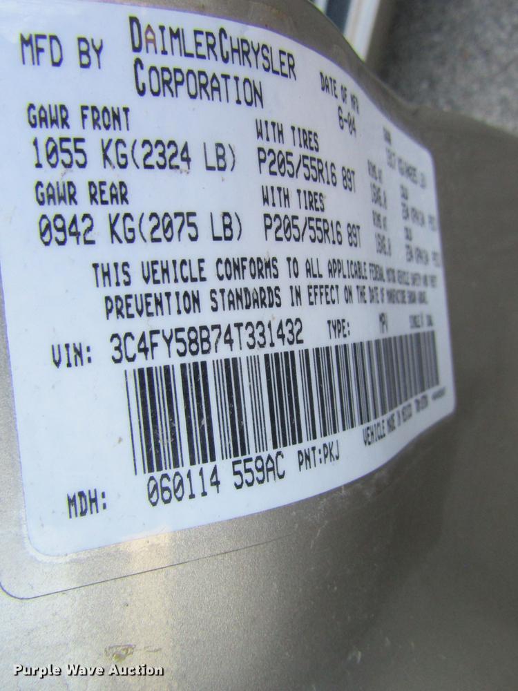 image for item DC4460 2004 Chrysler PT Cruiser