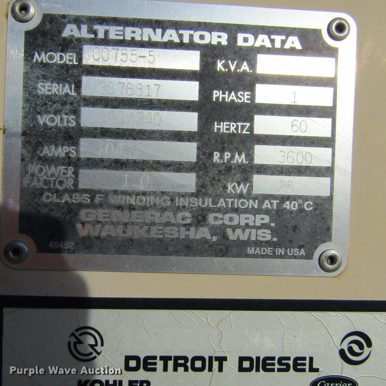 image for item DD2732 1998 Generac 00755-5 generator