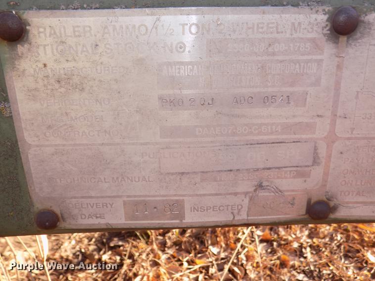 image for item DD2849 1982 America Development Corp. M-332 utility trailer