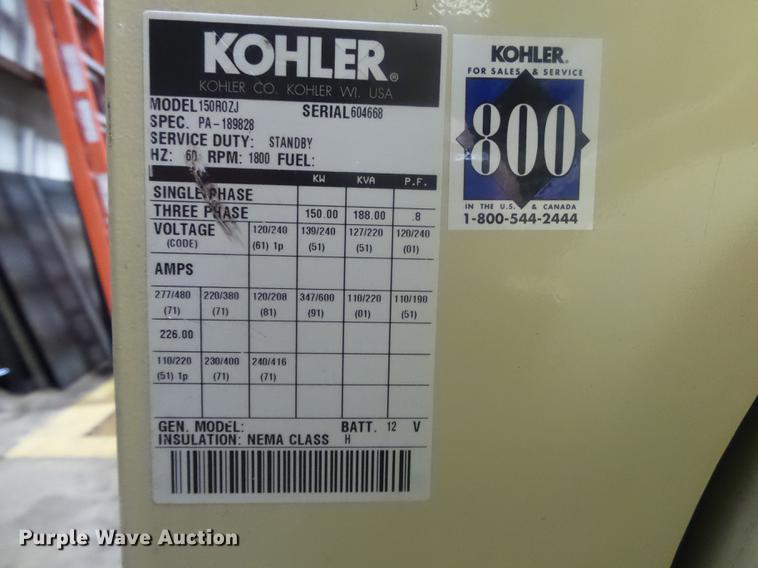 image for item DS9567 Kohler 150R02J Fast Response generator