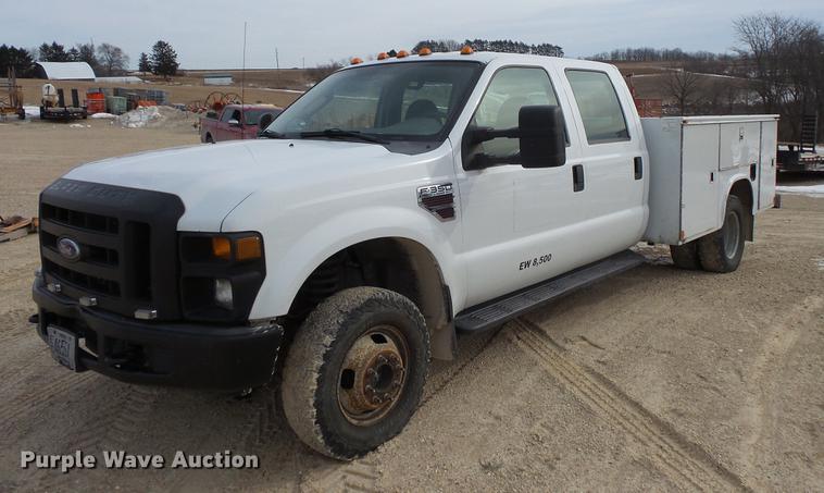 image for item DV9538 2008 Ford F350 Super Duty Crew Cab utility bed pickup truck
