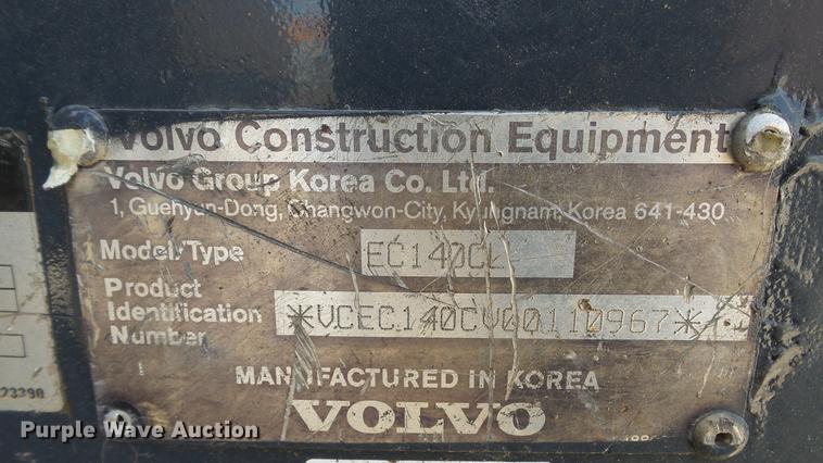 image for item BW9181 2012 Volvo EC140C L excavator