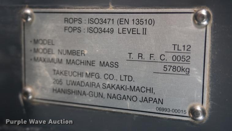 image for item DB0489 2014 Takeuchi TL12 skid steer