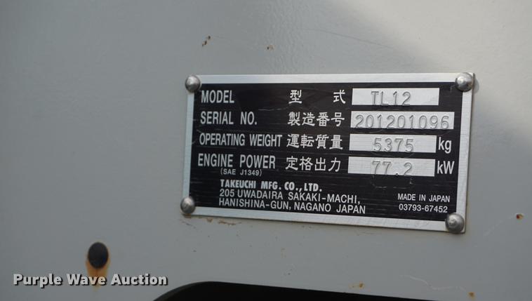 image for item DB0489 2014 Takeuchi TL12 skid steer