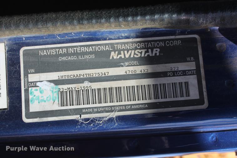 image for item DB5132 1996 International 4700 truck with Vermeer tree spade