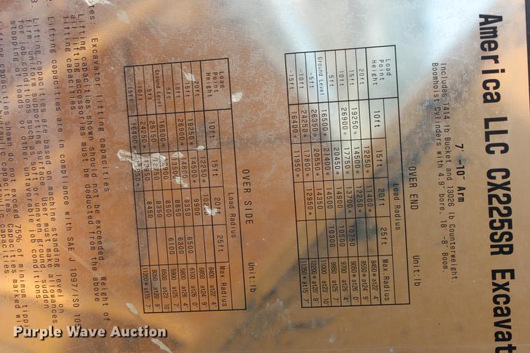 image for item DB5141 2005 Case CX225SR excavator