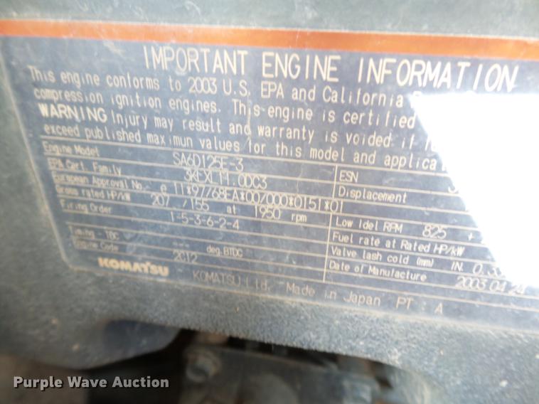 image for item DB7189 2003 Komatsu D65EX-15 dozer