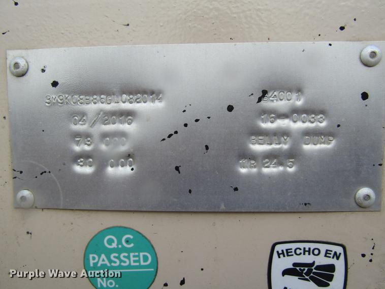 image for item DC7945 2016 ADX 16-0033 bottom dump trailer