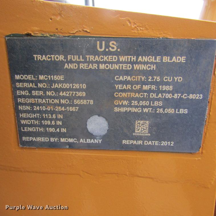 image for item DD7416 1988 Case 1150E dozer