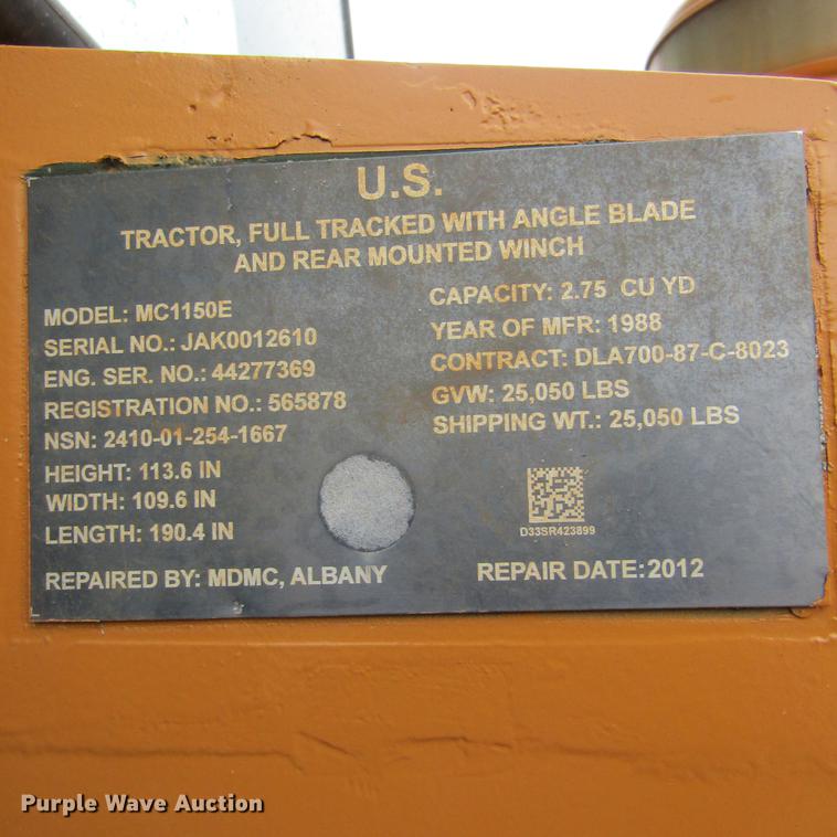 image for item DD7416 1988 Case 1150E dozer