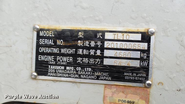 image for item DD9027 2013 Takeuchi TL10 skid steer