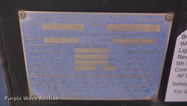 image for item DE3135 2006 Clement R0T2AT2240W container trailer