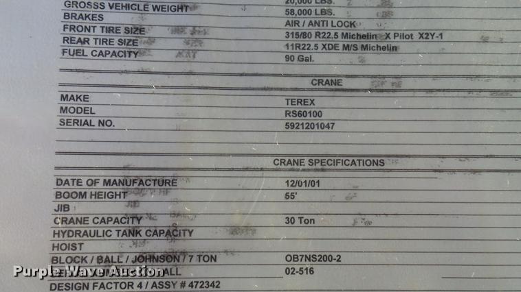 image for item DP9583 2002 Freightliner FL80 crane truck