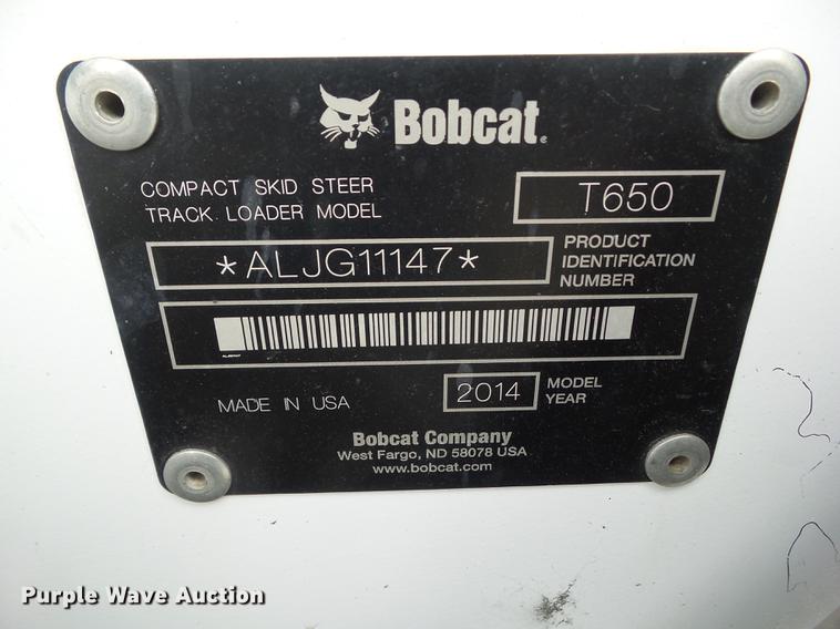 image for item DZ9252 2014 Bobcat T650 skid steer